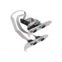 Delock - Sériový adaptér - PCIe 1.1 nízký profil - RS-232 x 4 - zelená