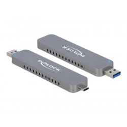 Delock - Kryt úložiště - M.2 - M.2 NVMe Card - USB-C, USB 3.2 (Gen 2) - stříbrná