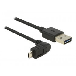 Delock - Kabel USB - USB (M) rovné do Micro USB typ B (M) úhlový - USB 2.0 - 3 m - reverzibilní konektory - černá