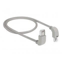 Delock - Patch kabel - RJ-45 (M) zahnutí nahoru do RJ-45 (M) zahnutí dolů - 1 m - S FTP - CAT 6a - bootovaný, neobsahuje halogen - šedá