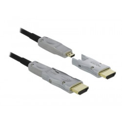 Delock - High Speed - HDMI kabel - mikro HDMI s piny (male) do mikro HDMI s piny (male) - 10 m - černá - podporuje 4K, Active Optical Cable (AOC)