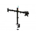 Kensington SmartFit Ergo Dual Extended Monitor Arm - Montážní sada - pro 2 monitory (nastavitelné rameno) - kov - černá - velikost obrazovky: až do 32" - na stůl, svorka ve tvaru C, průchodka, upevnitelné na stůl