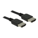 Delock Premium - Prémiově vysoká rychlost - kabel HDMI s ethernetem - HDMI s piny (male) do HDMI s piny (male) - 1.5 m - trojnásobně stíněná kroucená dvoulinka - černá - podporuje 4K, podpora Dolby DTS-HD Master Audio