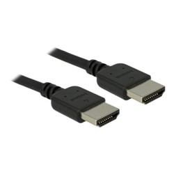 Delock Premium - Prémiově vysoká rychlost - kabel HDMI s ethernetem - HDMI s piny (male) do HDMI s piny (male) - 1.5 m - trojnásobně stíněná kroucená dvoulinka - černá - podporuje 4K, podpora Dolby DTS-HD Master Audio