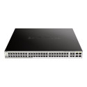 D-Link DGS 1210-52MP - Přepínač - inteligentní - 48 x 10 100 1000 (PoE) + 4 x combo Gigabit - desktop, Lze montovat do rozvaděče - PoE (370 W)