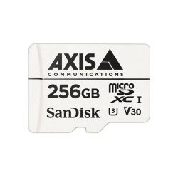 AXIS Surveillance - Paměťová karta flash (adaptér microSDXC na SD zahrnuto) - 256 GB - Video Class V30 UHS Class 3 Class10 - microSDXC - bílá - pro AXIS M4308, P3818, Q1951, Q1952, Q6100, V5938 50; P37 Series; Q60 Series; V59 Series