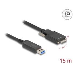 Delock Aktivní optický kabel USB 10 Gbps-A samec USB 10 Gbps Typ Micro-B samec se šroubky 15 m