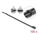 Delock Kabelový úvazek s plochou hlavou, D 370 x Š 7,6 mm, 100 ks černá