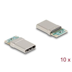 Delock 24-pinový SMD konektor USB 2.0 USB Type-C™, zástrčkový, k montáži pájením, 10 ks