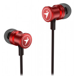 GENIUS headset HS-M316 METALLIC RED červený 4pin 3,5 mm jack
