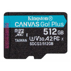 Kingston Canvas Go! Plus - Paměťová karta flash - 512 GB - A2 Video Class V30 UHS-I U3 Class10 - microSDXC UHS-I