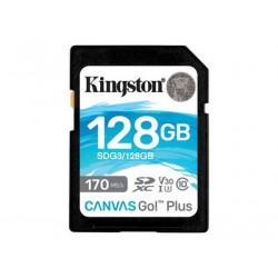 Kingston Canvas Go! Plus - Paměťová karta flash - 128 GB - Video Class V30 UHS-I U3 Class10 - SDXC UHS-I