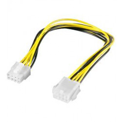 PremiumCord Prodloužení napájecího kabelu, 8 pinů, délka 28cm