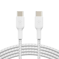 Belkin USB-C na USB-C kabel, 2m, bílý - odolný