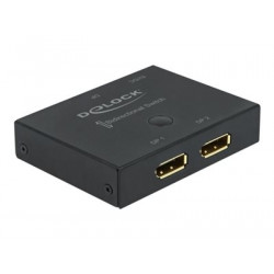 Delock DisplayPort 2 - 1 Switch bidirectional 8K 30 Hz - Spínač video audio - 2 x DisplayPort - desktop