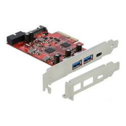 Delock - USB adaptér - PCIe 3.0 x4 - USB 3.2 Gen 2 x 3 + USB 3.0 (interní) x 1