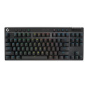 Logitech G PRO X TKL - Klávesnice - podsvícení - Bluetooth, 2.4 GHz - QWERTY - US mezinárodní - klávesový spínač: Tactile - růžová