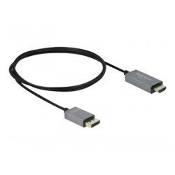 Delock - Kabel adaptéru - DisplayPort s piny (male) do HDMI s piny (male) - 1 m - šedá, černá - podporuje 4K, aktivní