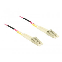 Delock - Síťový kabel - multirežim LC (M) do multirežim LC (M) - 0.5 m - 1.8 mm - optické vlákno - 50 125 mikron - OM4 - fialová