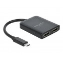 Delock - High Speed - video adaptér - USB-C s piny (male) do HDMI se zdířkami (female) - 20 cm - černá - podporuje 4K, aktivní, ovládání duální obrazovky