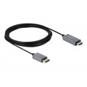 Delock - Kabel adaptéru - DisplayPort s piny (male) do HDMI s piny (male) - 3 m - šedá, černá - podporuje 4K, aktivní
