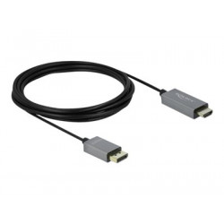 Delock - Kabel adaptéru - DisplayPort s piny (male) do HDMI s piny (male) - 3 m - šedá, černá - podporuje 4K, aktivní