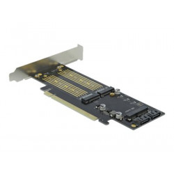 Delock - Řadič úložiště - mSATA, M.2 - M.2 Card mSATA nízký profil - SATA 6Gb s, PCIe 4.0 x16