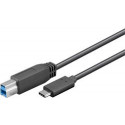 PremiumCord Kabel USB 3.1 konektor C male - USB 3.0 konektor B male, 1m