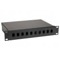 Solarix vana optická 10" 1U BK včetně čela SC 10 portů simplex FO-10-1-10SCS-B