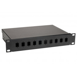 Solarix vana optická 10" 1U BK včetně čela SC 10 portů simplex FO-10-1-10SCS-B