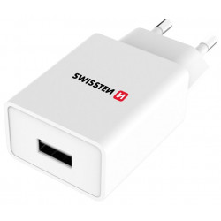 Swissten Síťový Adaptér Smart Ic 1X Usb 1A Power + Datový Kabel Usb Type C 1,2 M Bílý