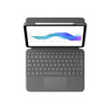 Logitech Folio Touch - Klávesnice a pouzdro - s trackpad - podsvícená - Apple Smart connector - QWERTY - britská - oxfordská šedá - pro Apple 10.9-inch iPad Air (4. generace)