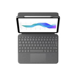 Logitech Folio Touch - Klávesnice a pouzdro - s trackpad - podsvícená - Apple Smart connector - QWERTY - britská - oxfordská šedá - pro Apple 10.9-inch iPad Air (4. generace)