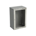 SOLARIX 19 18U 400 nástěnný rozvaděč, Rozvaděč nástěnný SENSA 18U 400mm, dveře sklo, RAL 7035