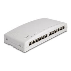 Mini Desktop Patch Panel 12 Port Cat.6A, Mini Desktop Patch Panel 12 Port Cat.6A