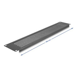 19? Blind Panel with round holes 2U blac, 19? Blind Panel with round holes 2U blac