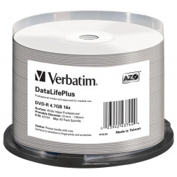 VERBATIM DVD-R 4,7GB 16x Profesional printable Non ID 50pack spindle