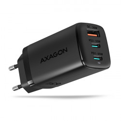 AXAGON ACU-DPQ65, GaN nabíječka do sítě 65W, 3x port (USB-A + dual USB-C), PD3.0 QC4+ PPS Apple