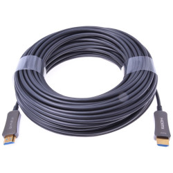 PremiumCord HDMI optický fiber High Speed + Ethernet kabel 4K@60Hz M M zlacené konektory 20m černá