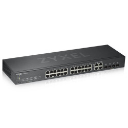 Zyxel GS1920-24v2, 28-port Gigabit WebManaged switch: 24x Gigabit metal + 4x Gigabit combo (metal SFP), IPv6