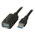 PremiumCord USB 3.0 repeater a prodlužovací kabel A M-A F 5m černý