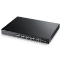 Zyxel GS1920-24HPv2 28-port Gigabit WebManaged PoE Switch, 24x gigabit RJ45, 4x gigabit RJ45 SFP, 802.3at, 375W pro PoE