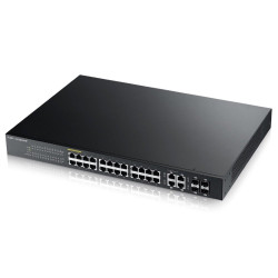 Zyxel GS1920-24HPv2 28-port Gigabit WebManaged PoE Switch, 24x gigabit RJ45, 4x gigabit RJ45 SFP, 802.3at, 375W pro PoE