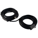 PremiumCord USB 2.0 repeater a prodlužovací kabel (A M-A F) 15m černý