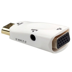 PremiumCord konvertor HDMI na VGA + audio bílý