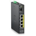 Zyxel RGS100-5P, 5 Port unmanaged PoE Switch, 120 Watt PoE, DIN Rail, IP30, 12-58V DC