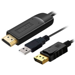 PremiumCord Kabel HDMI 2.0 na DisplayPort 1.2 pro rozlišení 4K@60Hz, 2m