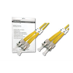 DIGITUS Fiber Optic Patch Cord, ST to ST, Singlemode, OS1, 09 125 µ, Duplex Length 2m