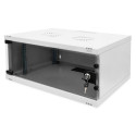 DIGITUS DN-38010 Nástěnná skříň 4U, SOHO, nemontovaná 241x540x400 mm, celoskleněné přední dveře, šedá (RAL 7035)