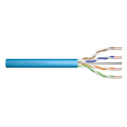 DIGITUS CAT 6A U-UTP installation cable, 500 MHz Dca (EN 50575), AWG 23 1, 500 m drum, sx, blue